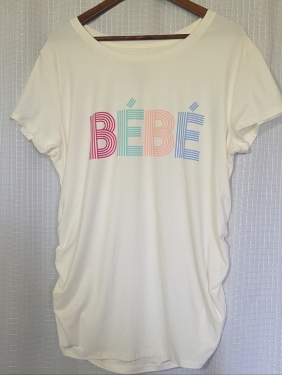 Tops - Time and Tru Maternity T Shirt "Bebe" Stretchy Ruching Cream Women's XL 16-18